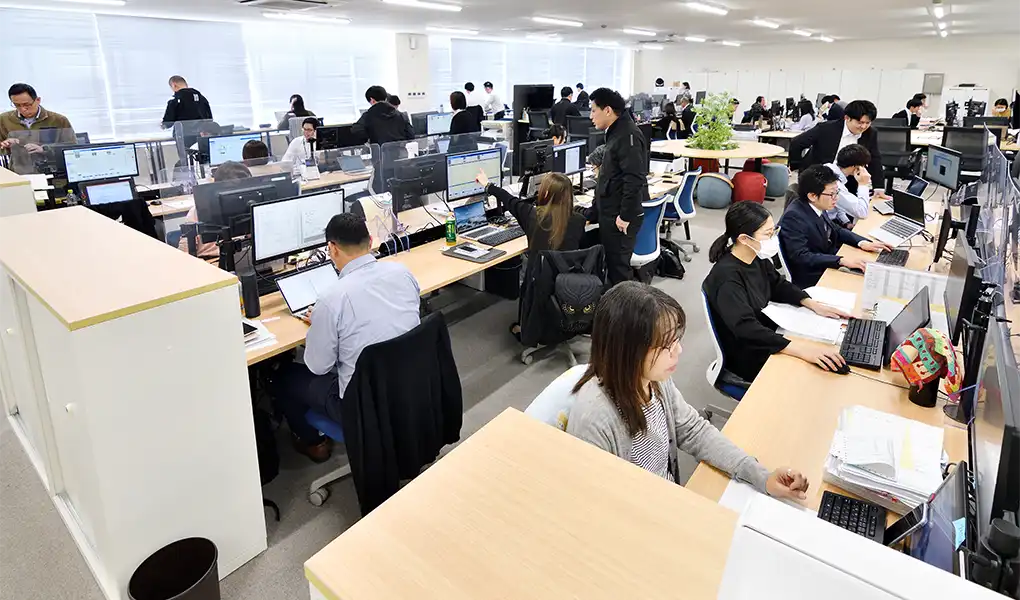 中部流通の事務所の中